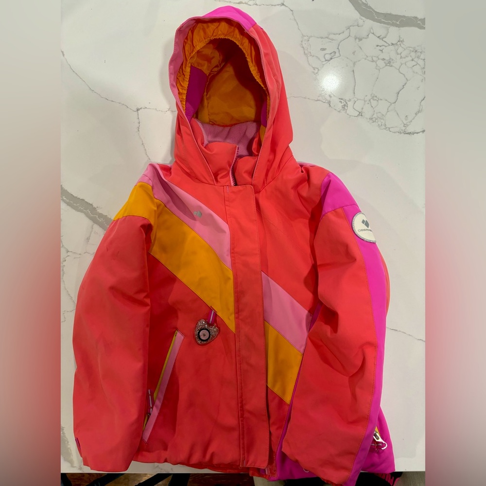 Girls pink Obermeyer ski jacket size 7